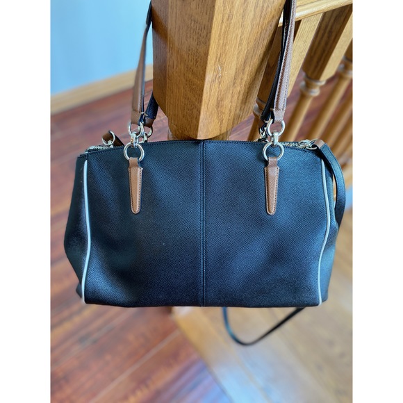 Coach Brown and Black Leather Satchel - Picture 5 of 8